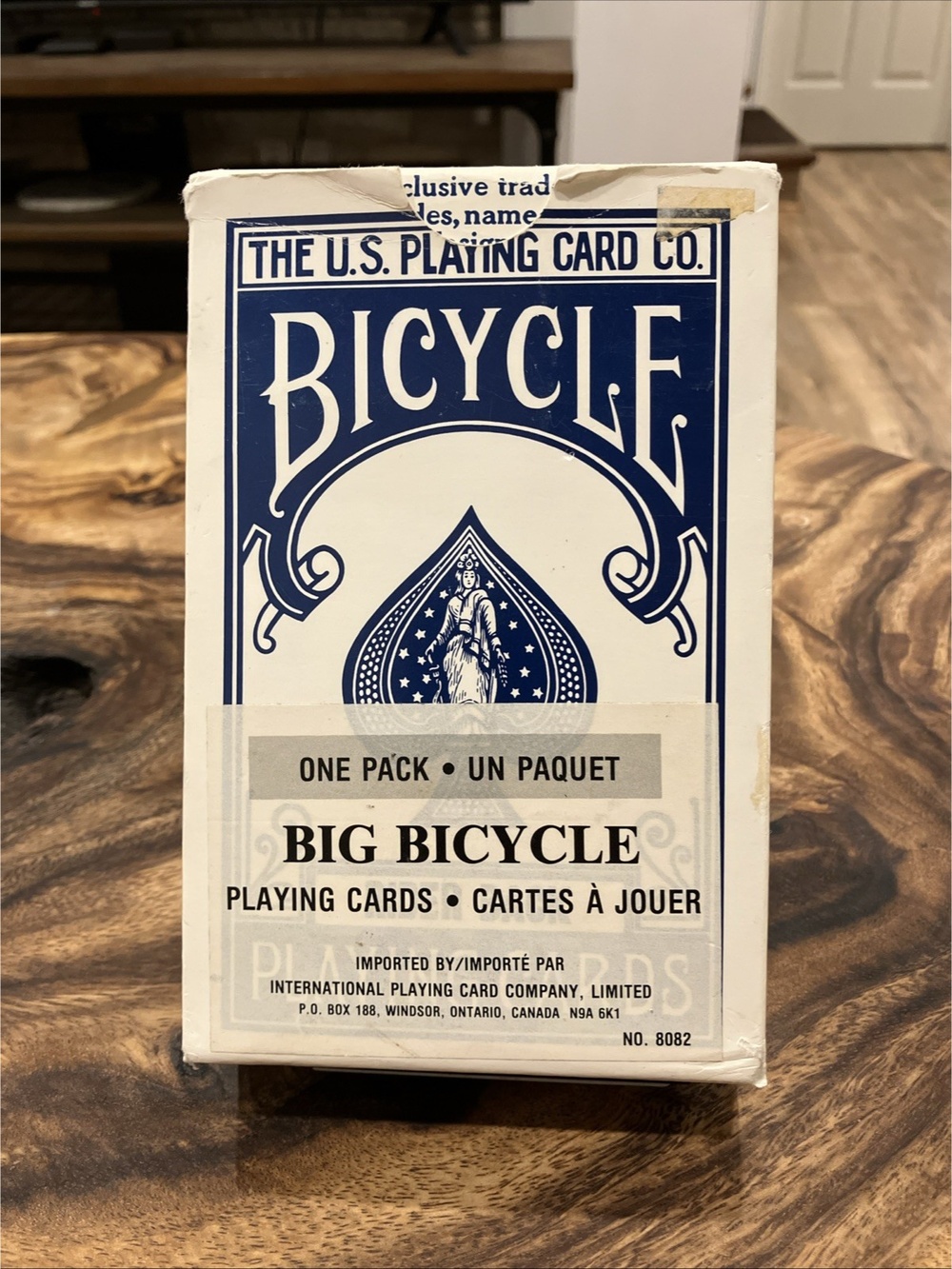 Vintage Big Bicycle Playing Cards 8082 Rider Back Blue 7" Jumbo Cards